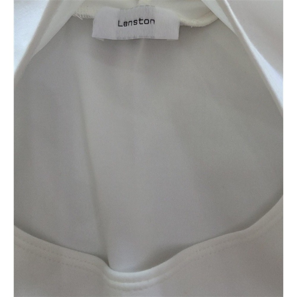 NWOTD Lanston SM Cut Out Cropped Hoodie White 127045 - Picture 4 of 6